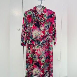 Floral Multicolor hooded Dress / Abaya